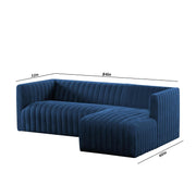Rowan RHS 4 Seater L Shape Sofa Set for Living Room (Blue Fabric) Premium Fabric Sofa