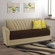 Francis 3 Seater Sofa Set for Living Room (Cream Brown) Fabric