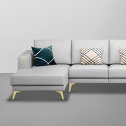 Falco LHS 6 Seater L Shape Sofa Set for Living Room (Grey Fabric) Premium Fabric Sofa