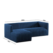 Rowan LHS 4 Seater L Shape Sofa Set for Living Room (Blue Fabric) Premium Fabric Sofa