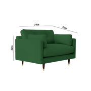 Grover 1 Seater Sofa Set for Living Room (Green Fabric) Premium Fabric Sofa