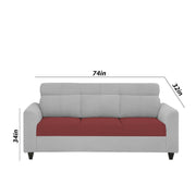 Marco 3 Seater Sofa Set for Living Room (Maroon Grey Colour) Premium Fabric Sofa