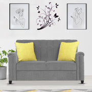 Rogelio 1 Seater Sofa Set for Living Room (Black Fabric)