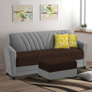 Francis 3 Seater Sofa Set with Ottoman for Living Room (Brown Grey) Fabric