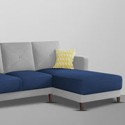 Swaloni RHS 6 Seater L Shape Sofa Set for Living Room (Blue Grey) Premium Fabric Sofa