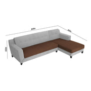 Fracher RHS 4 Seater L Shape Sofa Set for Living Room (Brown Grey Fabric) Premium Fabric Sofa