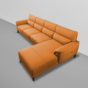 Janifer RHS 6 Seater L Shape Sofa Set for Living Room (Orange Colour) Premium Fabric Sofa Set
