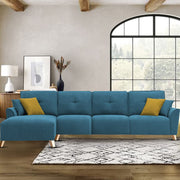 Antonio LHS 6 Seater L Shape Sofa Set for Living Room (Turquise Premium Fabric)