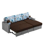 Rolando 4 Seater Sofa Cum Bed for Living Room (Cream Black) Premium Fabric Sofa