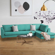 Romeio LHS 6 Seater L Shape Sofa Set for Living Room (Cream Fabric)