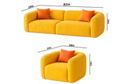 Vesta Modern Velvet Bubble Cloud Sofa, Tufted Design Upholstered 3+1+1 Seater Sofa Set for Living Room, (Black Colour) Premium Velvet Fabric Sofa