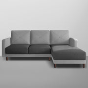 Swaloni RHS 4 Seater L Shape Sofa Set for Living Room (Black Grey) Premium Fabric Sofa