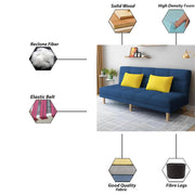 Casaliving Broden 3 Seater Sofa Cum Bed for Living Room (Blue Colour Fabric) Premium Fabric Sofa Cum Bed for Living Room
