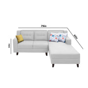 Lifestyle 4 Seater RHS L Shape Sofa Set for Living Room - (Grey Fabric) Premium Fabric Sofa Set