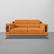 Falconar 3 Seater Sofa Set for Living Room (Orange Fabric) Premium Fabric Sofa