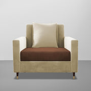 Garcia 1 Seater Sofa Set for Living Room (Cream Brown - Colour) Premium Fabric Sofa Set