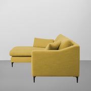 Cortina LHS 4 Seater L Shape Sofa Set for Living Room (Yellow Fabric) Premium Fabric Sofa