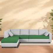 Dorian LHS 6 Seater L Shape Sofa Set for Living Room (Green Grey Fabric) Premium Fabric Sofa