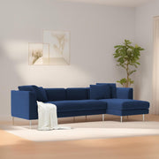 Vesco RHS 6 Seater L Shape Sofa Set for Living Room (Blue) Premium Fabric Sofa
