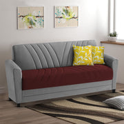 Francis 3 Seater Sofa Set for Living Room (Maroon Grey) Fabric