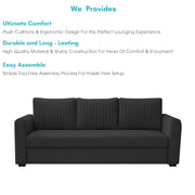 Clifton 3 Seater Sofa Cum Bed for Living Room (Black Fabric) Premium Fabric Sofa