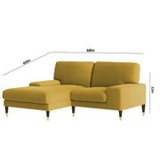 Latieo LHS 2 Seater Lounger L Shape Sofa Set for Living Room (Yellow) Premium Fabric Sofa