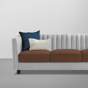 Martine 3 Seater Sofa Set for Living Room (Brown Grey Fabric) | Premium Fabric Sofa