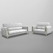 Gelio 2 Seater Sofa Set for Living Room (Black Colour) Premium Fabric Sofa