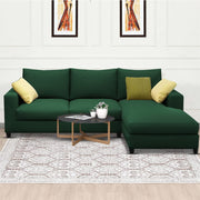 Rihan 4 Seater L Shape Sofa Set Living Room (Green Fabric) Right Side Sofa
