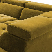 Elldona RHS 6 Seater Corner L Shape Sofa Set for Living Room (Yellow) Premium Fabric Sofa