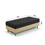 Ashton RHS 4 Seater L Shape Sofa Set with Center Table for Living Room (Cream Black Fabric) Premium Fabric Sofa