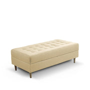 Ashton RHS 4 Seater L Shape Sofa Set with Center Table for Living Room (Cream Fabric) Premium Fabric Sofa
