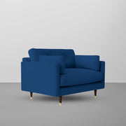 Grover 1 Seater Sofa Set for Living Room (Blue Fabric) Premium Fabric Sofa