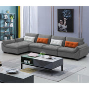 Abner 6 Seater L Shape Sofa for Living Room Color - Grey | Left Side Sofa.