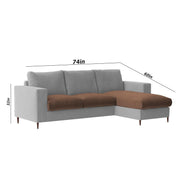 Charmi RHS 4 Seater L Shape Sofa Set for Living Room (Brown Grey Fabric) Premium Fabric Sofa