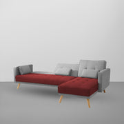 Convertible Futon RHS 4 Seater Sofa Cum Bed with Adjustable Backrest Sofa for Living Room (Blue Grey Colour) Premium Fabric Sofa