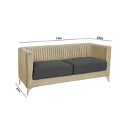 Ember 3 Seater Sofa Set for Living Room (Cream Black Colour) Premium Fabric Sofa