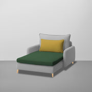 Vive 1 Seater Lounge Sofa for Living Room (Green Grey Colour) Premium Fabric Sofa