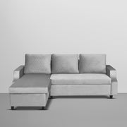 Asper LHS 4 Seater L Shape Sofa Set for Living Room (Grey Fabric) Premium Fabric Sofa