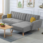 Rino RHS 4 Seater L Shape Sofa Set for Living Room (Grey Fabric)
