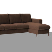 Charmi RHS 6 Seater L Shape Sofa Set for Living Room (Brown Fabric) Premium Fabric Sofa