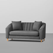 Doraldo 2 Seater Sofa Set for Living Room (Black Colour Fabric) Premium Fabric Sofa for Living Room