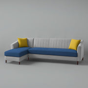 Neyami LHS 6 Seater L Shape Sofa Set for Living Room (Blue Grey) Premium Fabric Sofa Set