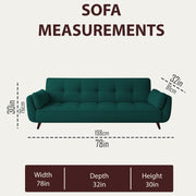 Francois 3 Seater Convertible Sofa Cum Bed for Living Room (Pine Fabric) Premium Fabric Sofa