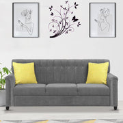 Rogelio 1 Seater Sofa Set for Living Room (Black Fabric)