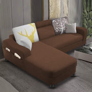 Amanda LHS 4 Seater L Shape,Sofa Set for Living Room (Brown Fabric)
