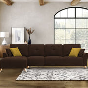 Antonio LHS 6 Seater L Shape Sofa Set for Living Room (Brown Premium Fabric)