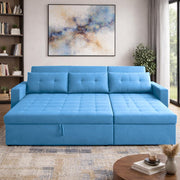 Casaliving Treshta 4 Seater LHS L - Shape Pull-Out Sofa Cum Bed with Storage Sofa for Living Room (Brown Fabric Color) Premium Fabric Sofa Set for Living Room Sofa Cum Bed