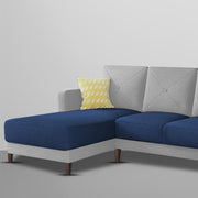 Swaloni LHS 6 Seater L Shape Sofa Set for Living Room (Blue Grey) Premium Fabric Sofa