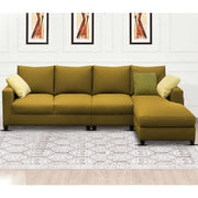 Rihan 6 Seater L Shape Sofa Set Living Room (Yellow Fabric) Right Side Sofa
